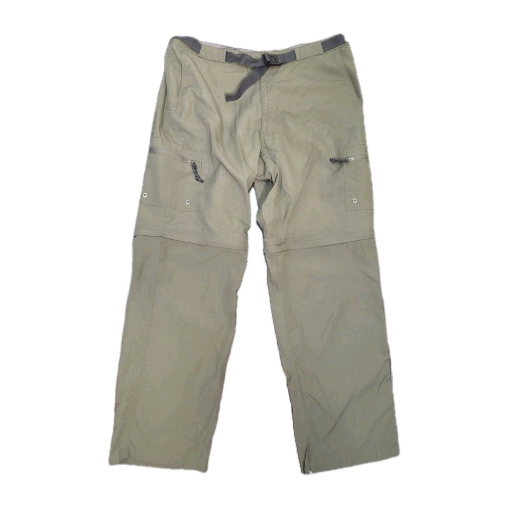 Alpine Design Convertible Pants To Shorts Large 36x32 Green Cargo W/ Ankle Zip